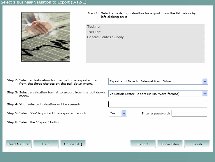 Export a valuation or Letter/Prospectus Report: (s-63)