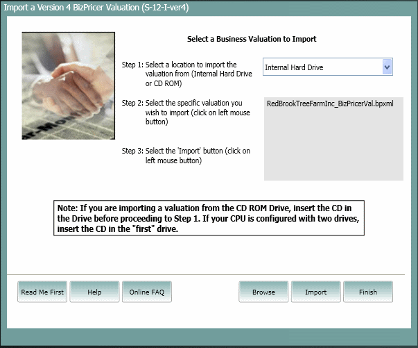 Import a valuation: (s-64-Ver4)